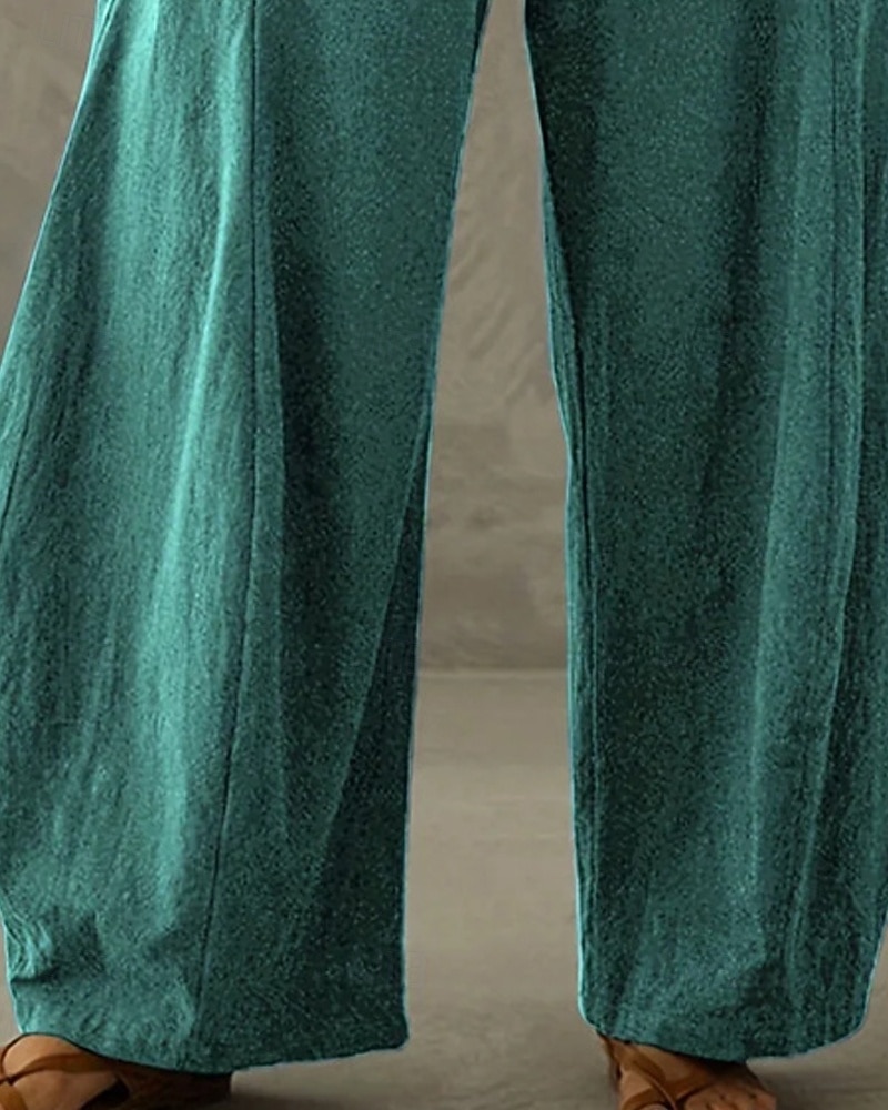 Per donna Gamba larga Pantaloni Vacanza Stile Etnico Casual Lunghezza intera Vita Alta Grafico Tasca Fascia Elastica Stampato Comodo Traspirabilità Inelastico Vacanza Casuale Quotidiano Blu pavone del 2025 a $37.99 –P3