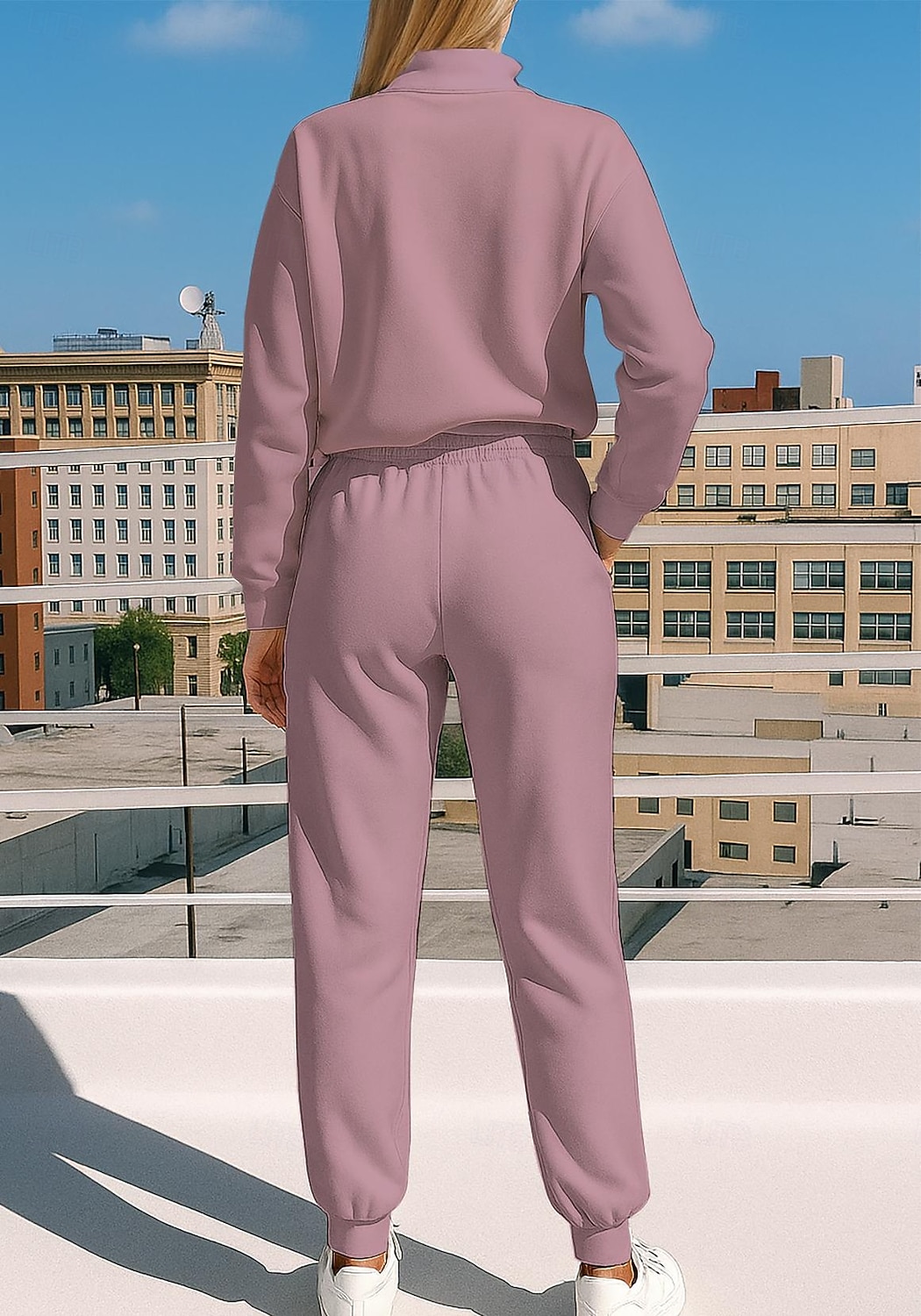 בגדי ריקוד נשים טרנינג אימונית חליפת ריצה שרוך רוכסן גיאומטרי ז'קט ומכנס טרנינג סט לבוש אתלטי אביב ורוד אגבי להתאמן חוץ רך בג'י שרוול ארוך ספורט לבוש אקטיבי מיקרו-אלסטי מונח בצורה רפויה 2025 - $37.99 –P2