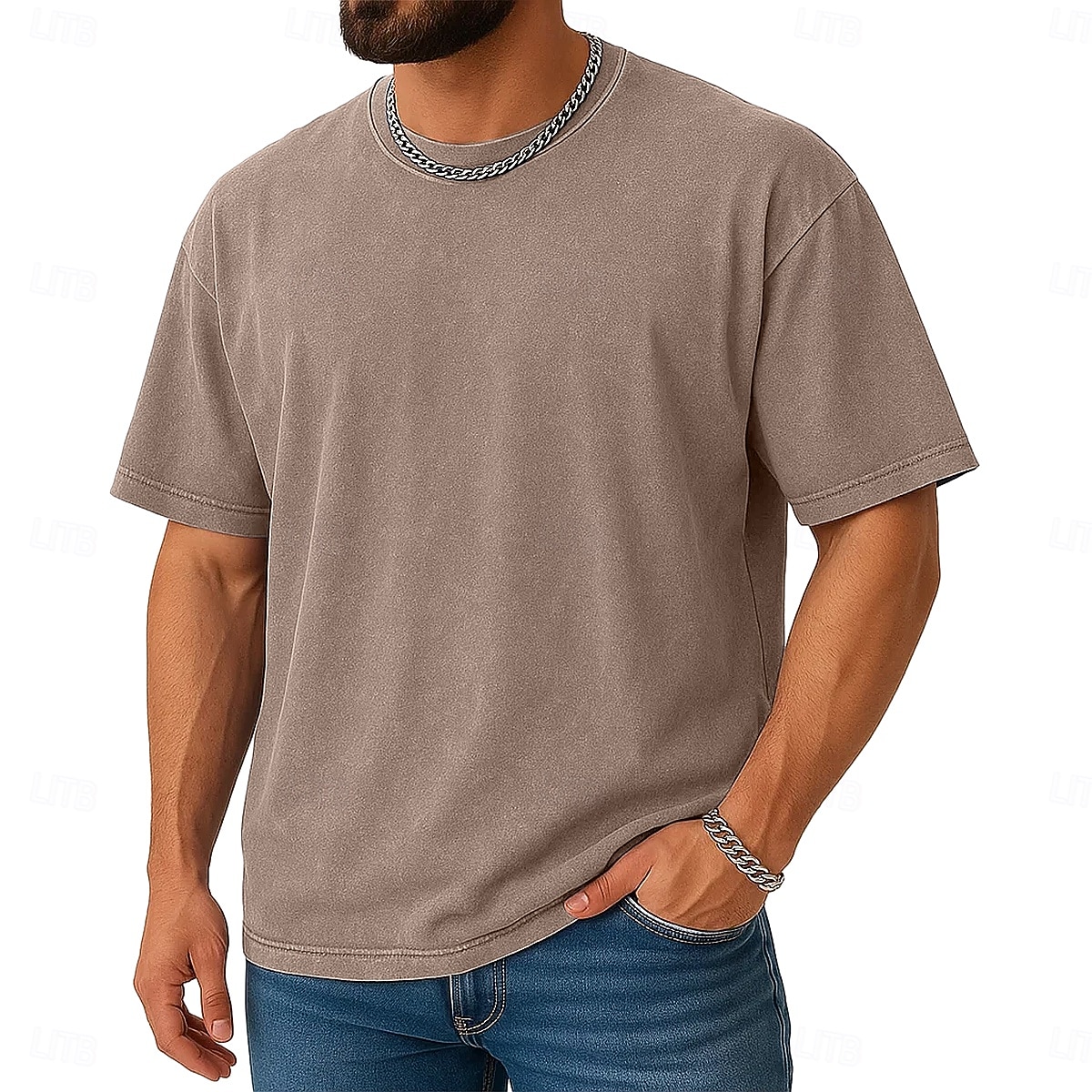 SoftFade™ Herren T-Shirt Kurzarm Rundhalsausschnitt Sommer Frühling Einfarbig Elegant Vintage Neutral Rundhalsausschnitt Verwaschen Einfarbig Lässig Zuhause Outdoor Schwarz Pink Königsblau Top Tee 2026 - $26.99 –P7