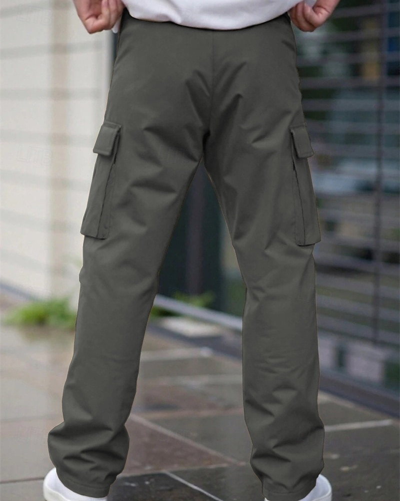 Per uomo Pantaloni Cargo Pantaloni Multi-tasche Tasca con Patta Semplice Indossabile All'aperto Quotidiano Campeggio & Escursionismo Moda Classico Nero Verde militare del 2025 a $22.99 –P7