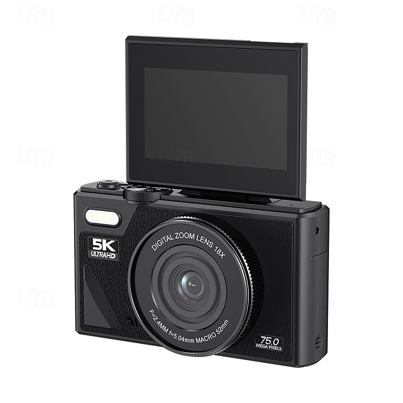 Câmera digital sem espelho com tela flip hd 5k e conectividade móvel wifi, tela ips de 3 polegadas adequada para estudantes de fotografia e videografia. de 2025 por $71.99 –P9