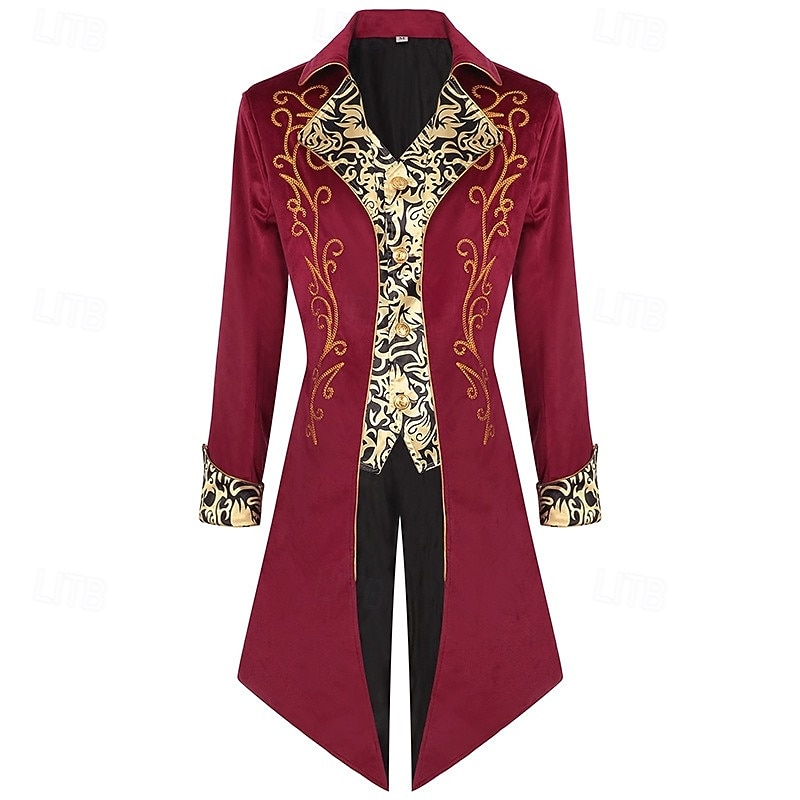Punk  Gothic Mittelalterlicher Steampunk-Mantel Frack Vampir Adliger Festkleidung Männer Ebenezer Scrooge Elf Königliche Steampunk Halloween Karneval Vorstellung LARP Ren Faire Erwachsenenmantel 2026 - $65.99 –P1