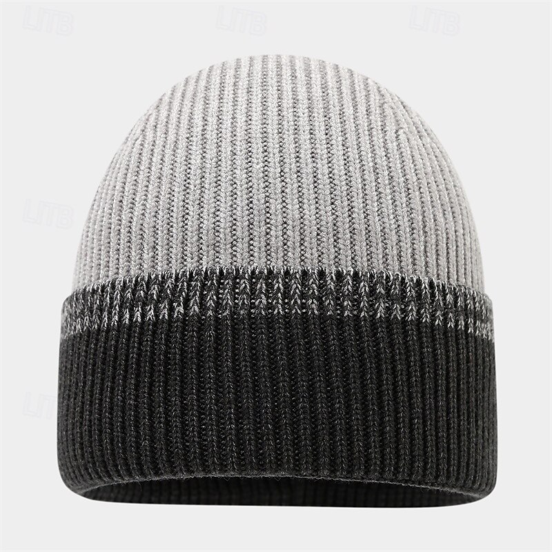 Homens Gorro Chapéus de inverno Gorros Conjunto de chapéu e luvas Gorro de inverno Caqui Cinzento Claro Fibras Acrilicas 3 Peças Tricotado Aconchegante Roupa Diária Para Noite Bloco de cor Quente de 2025 por $28.99 –P6
