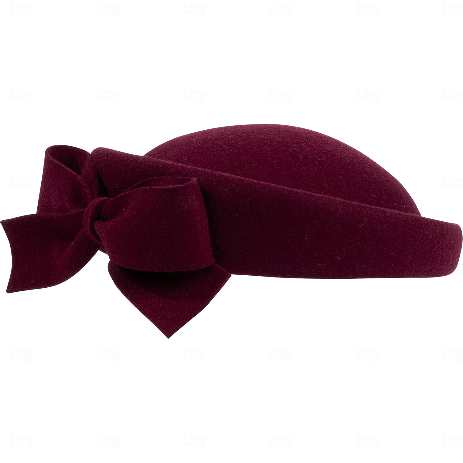 hatter 100 % ull berethatt pillebokshatt bryllup cocktail elegant bryllup med sløyfe ren farge hodeplagg hodeplagg 2025 - $49.99 –P11