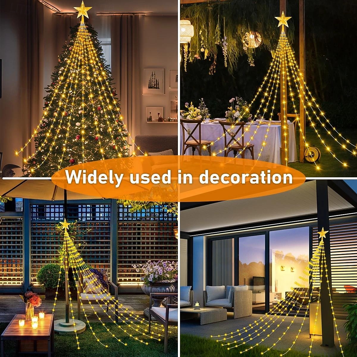 1 Pc 3M-288 Leds  Star String Lights Indoor and Outdoor Courtyard Wedding Festival Party Tree Lights 8 Function Timer Remote Control USB Power Supply 2026 - $21.99 –P15