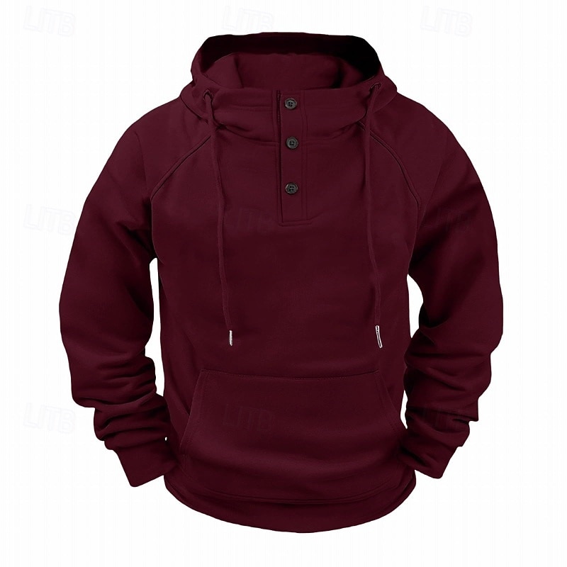 Per uomo Felpa con cappuccio Felpa con cappuccio abbottonata Felpa con cappuccio tattica Nero Bianco Borgogna Blu marino Cammello Con Cappuccio Semplice Tasca Sport & Outdoor Casuale Quotidiano del 2025 a $27.99 –P5