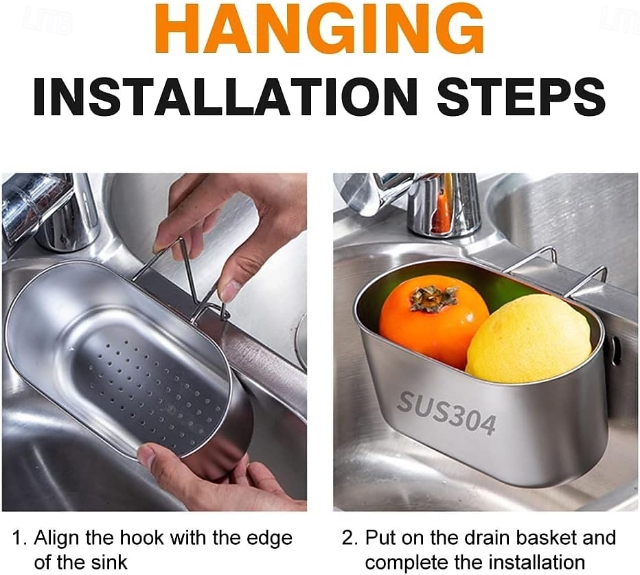 ruostumattomasta teräksestä valmistettu viemärisuodatin, keittiön viemärisuodatin rei'itetyllä verkolla, kestävä soikea monitoiminen astianpesukone ruokajätteen suodattamiseen ja hedelmien tai 2025 - $15.99 –P9