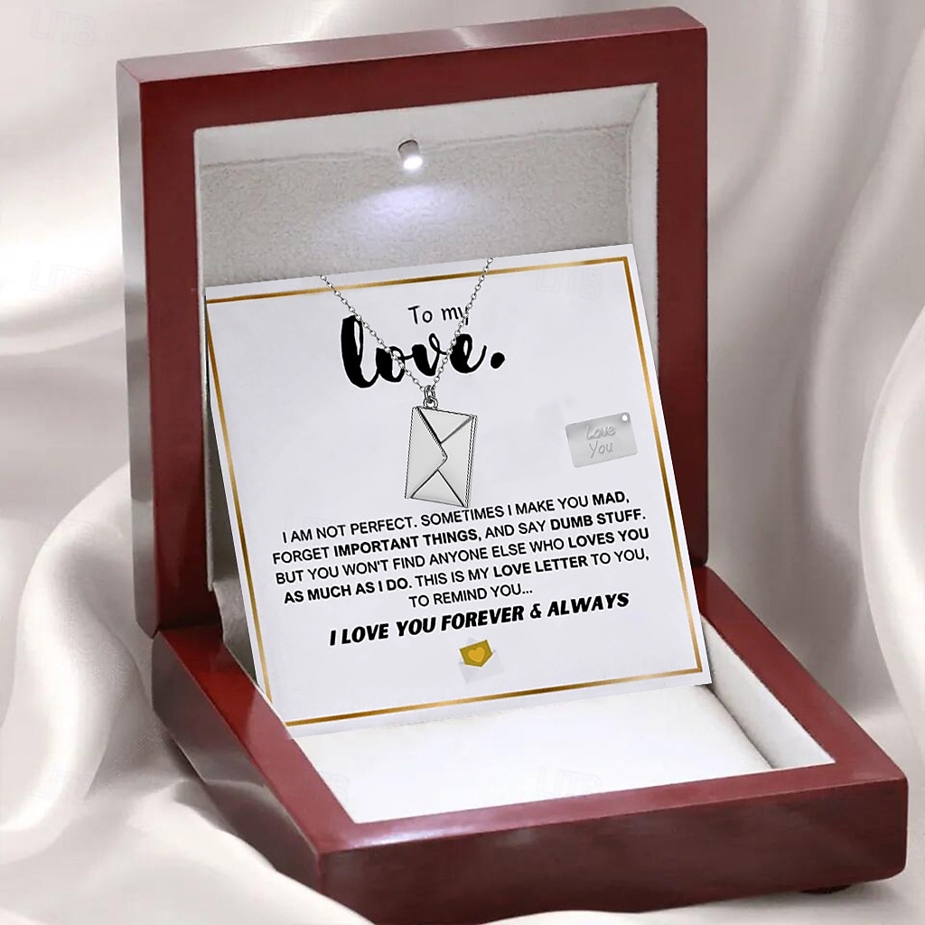 To My Love Necklace, Christmas Gift for Couple Romantic Jewelry with Message Card Box, Anniversary Present, Valentine Day Gift for Girlfriend, Boyfriend, Husband, Wife 2026 - $25.64 –P5