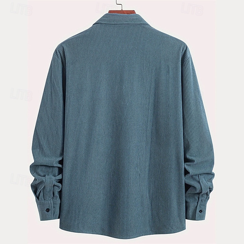 Homens jaqueta leve Jaqueta de Camisa Jaqueta casual Cabana Férias Diário Respirável Bolsos Primavera Outono Tecido Moda Clássico Lapela Padrão Preto Azul Verde Tropa Cinzento Casaco de 2026 por $30.99 –P10