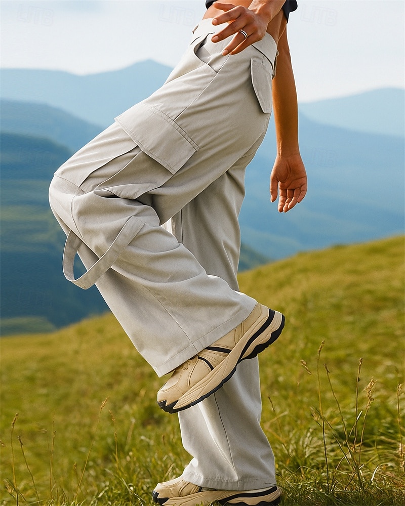 Damskie Spodnie cargo Spodnie turystyczne spodnie turystyczne Wiosna Jesień Na wolnym powietrzu Regularny Odporność na wiatr Szybkie wysychanie Oddychający Spodnie Ściągana na sznurek Kieszeń Czarny 2026 - $31.99 –P2