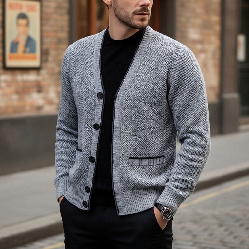 Per uomo Felpa Cardigan Maglione in Pile Maglia Lavorato a maglia Tinta unica Scollo a V Elegante Quotidiano Abbigliamento Inverno Rosso Blu S M L del 2026 a $31.99 –P1