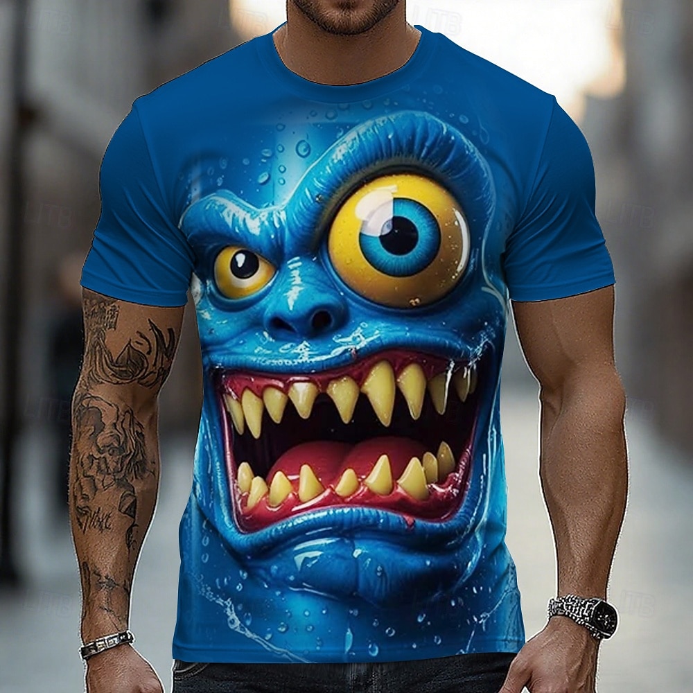 Ανδρικά 3D Εκτύπωση 3D Ανθρώπινο πρόσωπο Μπλουζάκι Κοντομάνικο Κοντομάνικη μπλούζα 3D εκτύπωση Στρογγυλή Ψηλή Λαιμόκοψη Πουκάμισο Εξωγκωμένος Υψηλής Ποιότητας Φρίκης Πάρτι Δρόμος Αργίες Θαλασσί 2025 - $18.99 –P1