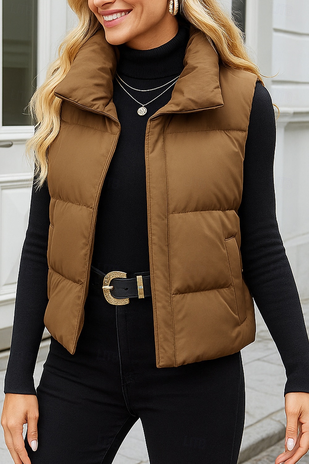 Γυναικεία Veste Άνετο Αναπνέει Τσέπη Καθημερινό Σκέτο Διακοπές Δρόμος Causal Καθημερινά Ρούχα Φερμουάρ Κοντό Όρθιος Γιακάς Χαλαρή Εφαρμογή Αμάνικο Εξωτερικά ενδύματα Μαύρο Λευκό Χακί Άνοιξη Φθινόπωρο 2026 - $21.99 –P2