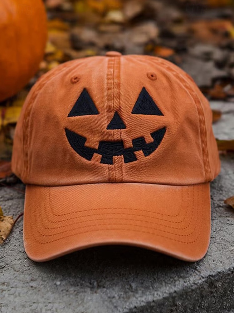 Unisex halloween pumpa ansikte basebollkeps, avslappnad justerbar jack-o-lantern hatt för fester, festivaler och utomhuskläder 2025 - $14.99 –P3