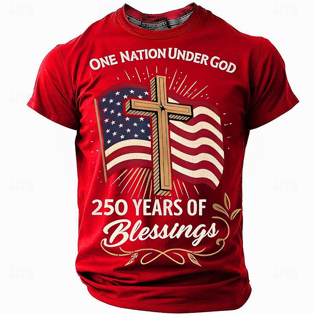 Men's America's 250th Anniversary T Shirt Short Sleeve T shirt 3D Print Crew Neck Shirt Daily Military Street Daily Blue Black Red Summer Spring Clothing Apparel S M L XL XXL XXXL 2026 - $19.99 –P4