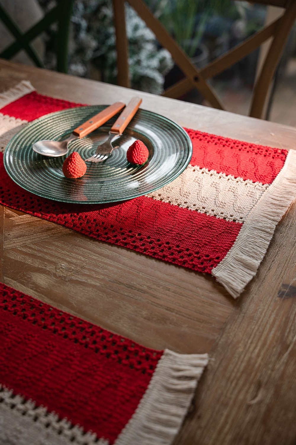 дорожка для стола из хлопка и льна в американском стиле, полосатая двухцветная ткань с кисточками, натуральный материал, праздничное украшение 2026 - $8.49 –P8