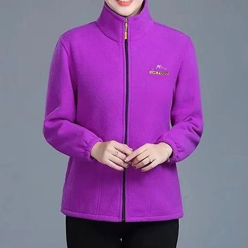Pentru femei Jachetă cu fermoar complet Jachetă din fleece polar Rezistent la Vânt Cald Cu buzunare Manșon Lung Sport Culoare solidă Topuri Pentru Sală de fitness Exterior Alergat Îmbrăcăminte de 2026 - $26.99 –P5