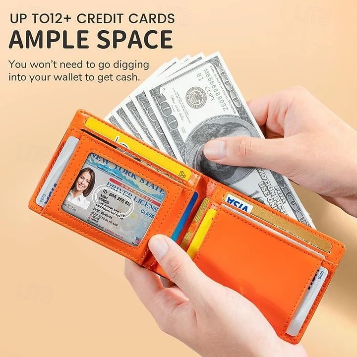 Smal herrplånbok med rfid-blockering, kolfibermönster, sedelklämma, vikbar plånbok, minimalistisk kreditkortshållare, stöldskyddande, kompakt framficka för män 2026 - $19.49 –P4