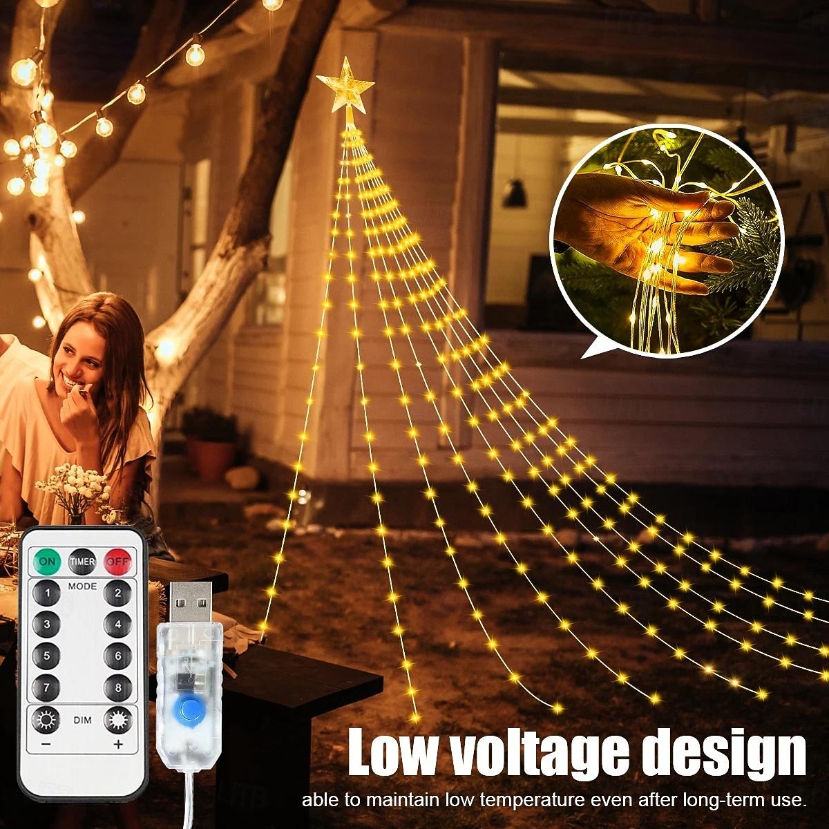 1 Pc 3M-288 Leds  Star String Lights Indoor and Outdoor Courtyard Wedding Festival Party Tree Lights 8 Function Timer Remote Control USB Power Supply 2026 - $21.99 –P14