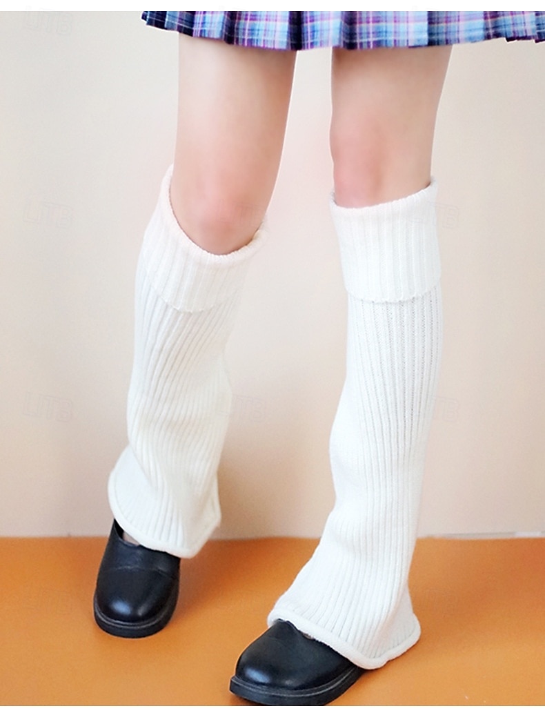 Women Knit Slouch Socks, Flared Leg Warmers for Fall and Winter, Solid Color Mid-Calf Sock Covers, Trendy Student Style Warmers 2026 - $13.49 –P3