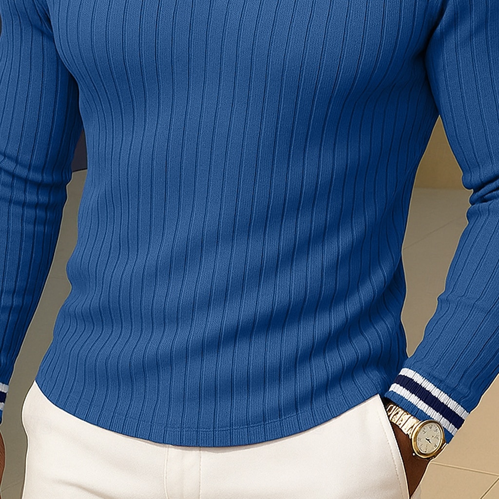 Herren T-Shirt Langarm V Ausschnitt Henley Sommer Frühling Herbst Einfach Zeitgenössisch Modern Lässig Farbblock Knöpfe Basic Heim Straße Lässig Blau Grün Violett Top T-Shirt für Herren 2025 - $29.99 –P4