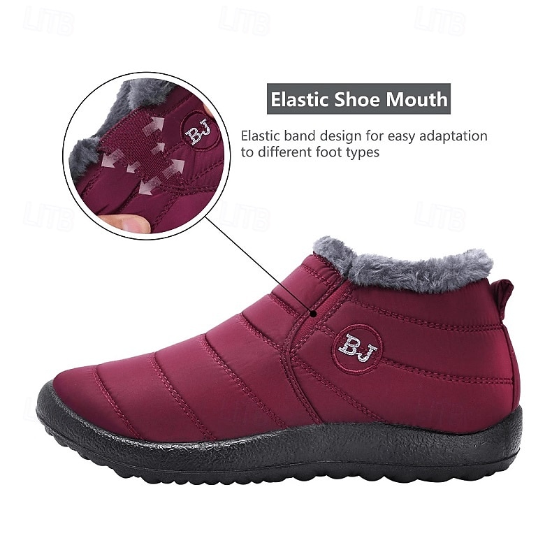 dámské zimní zateplené nepromokavé kotníkové boty, zateplené fleecem podšité protiskluzové sněhule - ideální pro outdoorové aktivity, chladné počasí a sněhové podmínky 2026 - $26.99 –P3