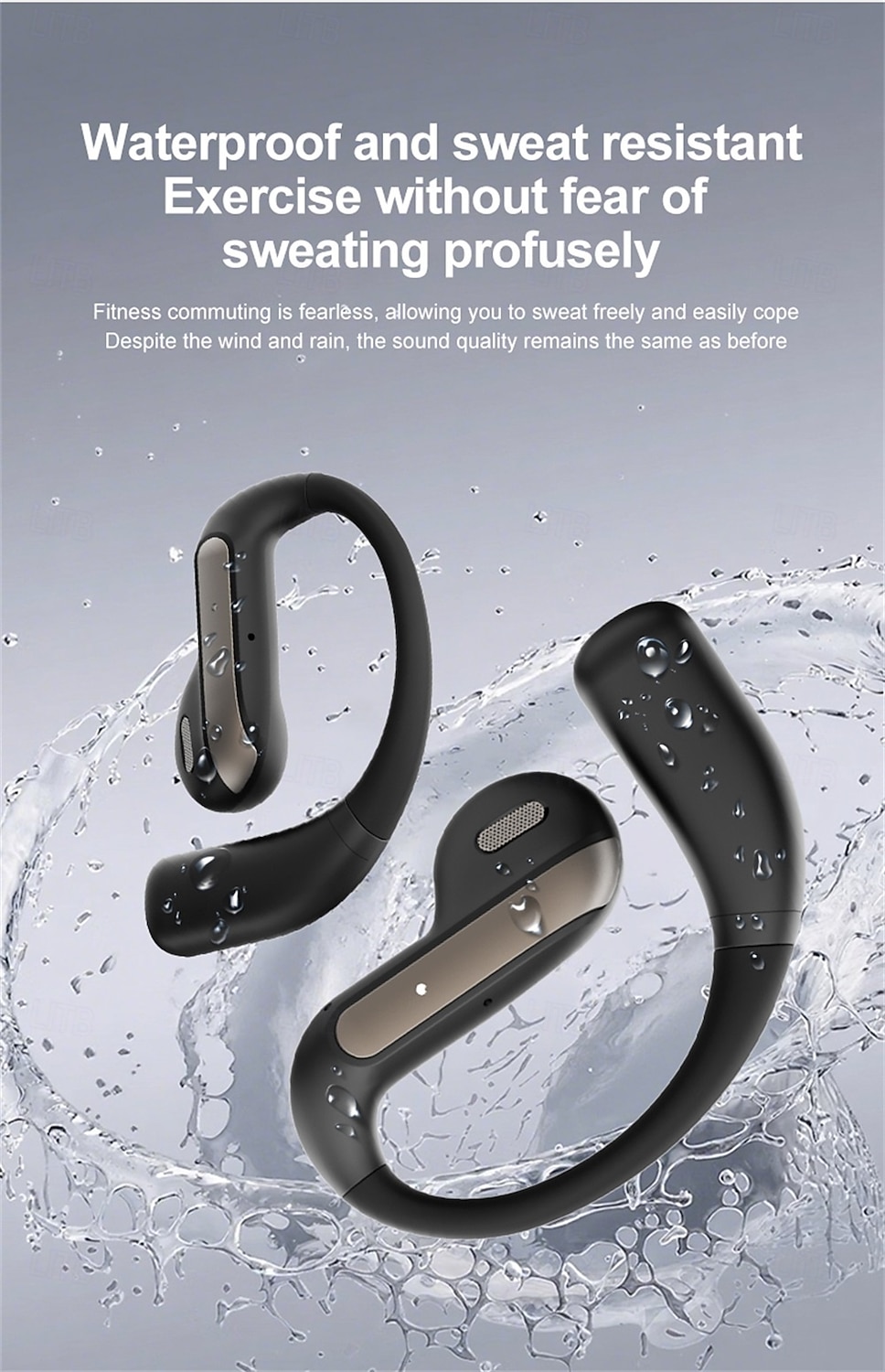 Cuffie con traduzione intelligente con intelligenza artificiale, cuffie sportive Bluetooth wireless di lunga durata, cuffie stereo con conduzione aerea semi-intraurale del 2025 a $23.99 –P12