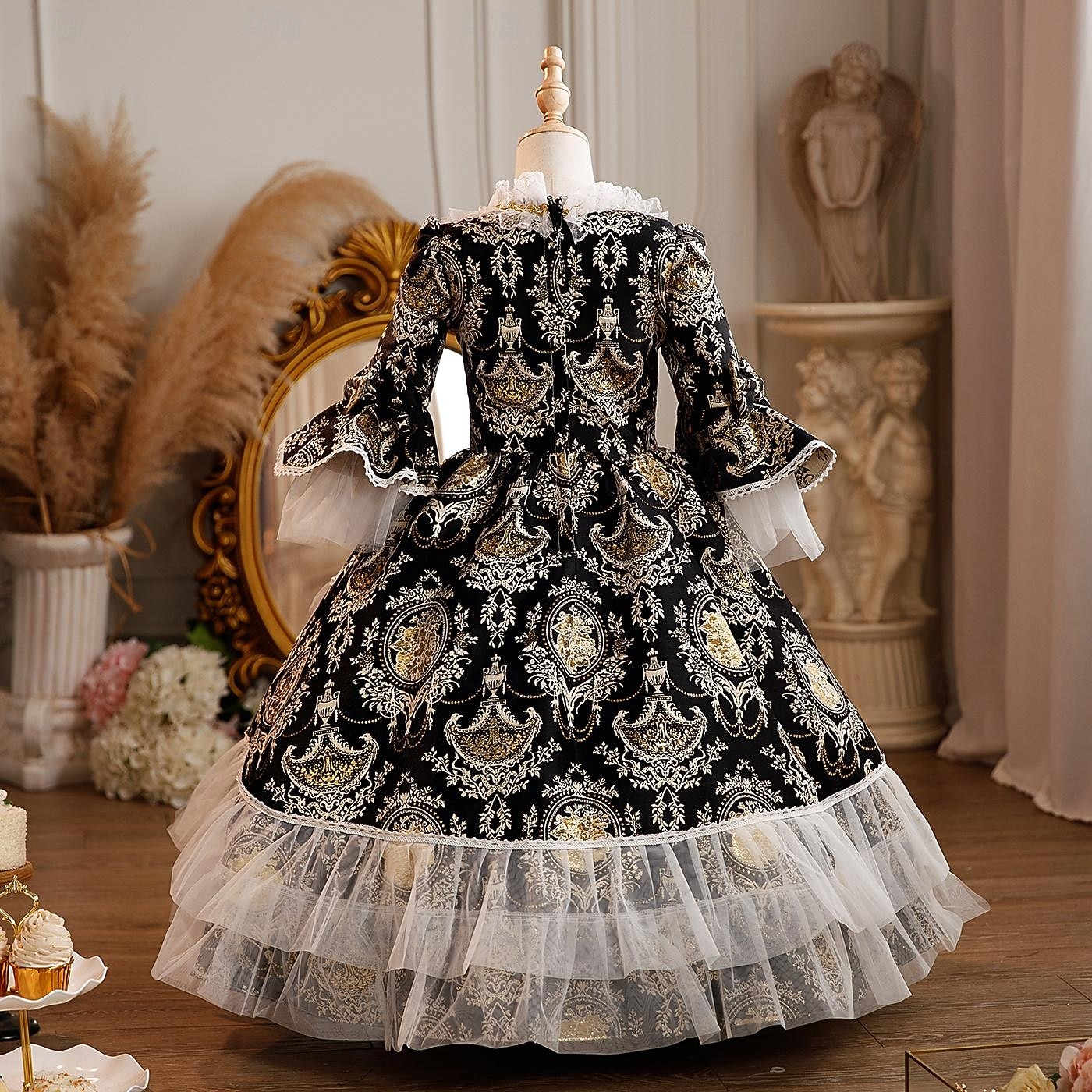 Rokoko Steampunk schick Maxi Partykostüm Zubehör Glockenärmel Prinzessin Schleife Retro Ballkleid Spitzkragen Kostüm Mädchen königlich Weihnachten Halloween Karneval Maskerade Hochzeitsfeier Festival 2026 - $170.99 –P10