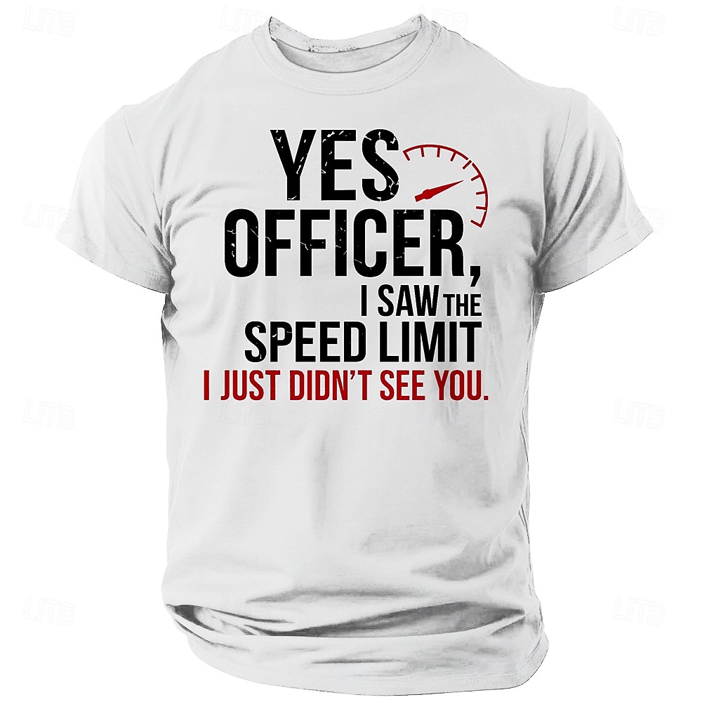 Camiseta Gráfica Engraçada de Dirigir Masculina - Sim Oficial Vi o Limite de Velocidade Só Não Vi Você Camiseta Sarcástica de Manga Curta de 2026 por $19.49 –P5