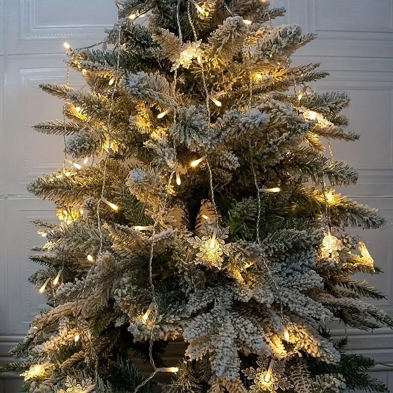 96LED Snowflake Curtain Lights 3.5m 8 Modes Lighting for Thanksgiving New Year Valentine's Day Home Balcony Living Room Garden Porch Atmosphere Decoration 2026 - $17.99 –P11