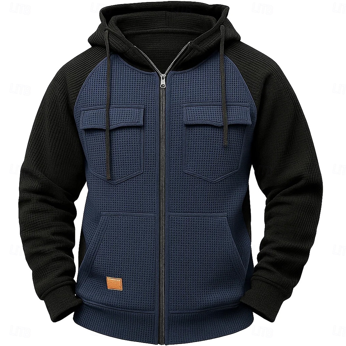 Hombre Sudadera Sudadera con capucha y cremallera completa Sudadera con capucha y diseño de gofres Sudadera táctica con capucha Táctico Verde Ejército Azul Marino Marrón Caqui Gris Con Capucha Plano 2025 - $32.99 –P7