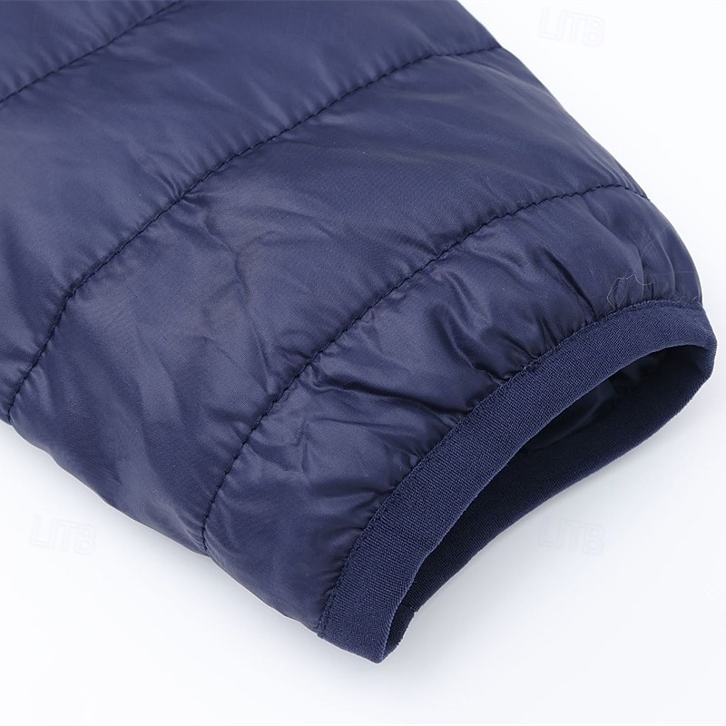 Per uomo Cappotto Invernale Giacca imbottita Tasca Poliestere Vacanza Abbigliamento quotidiano Data Regolare Moda Casual Confortevole Calore Termico Autunno Inverno Colore Solido / Tinta Unita Nero del 2026 a $39.99 –P4