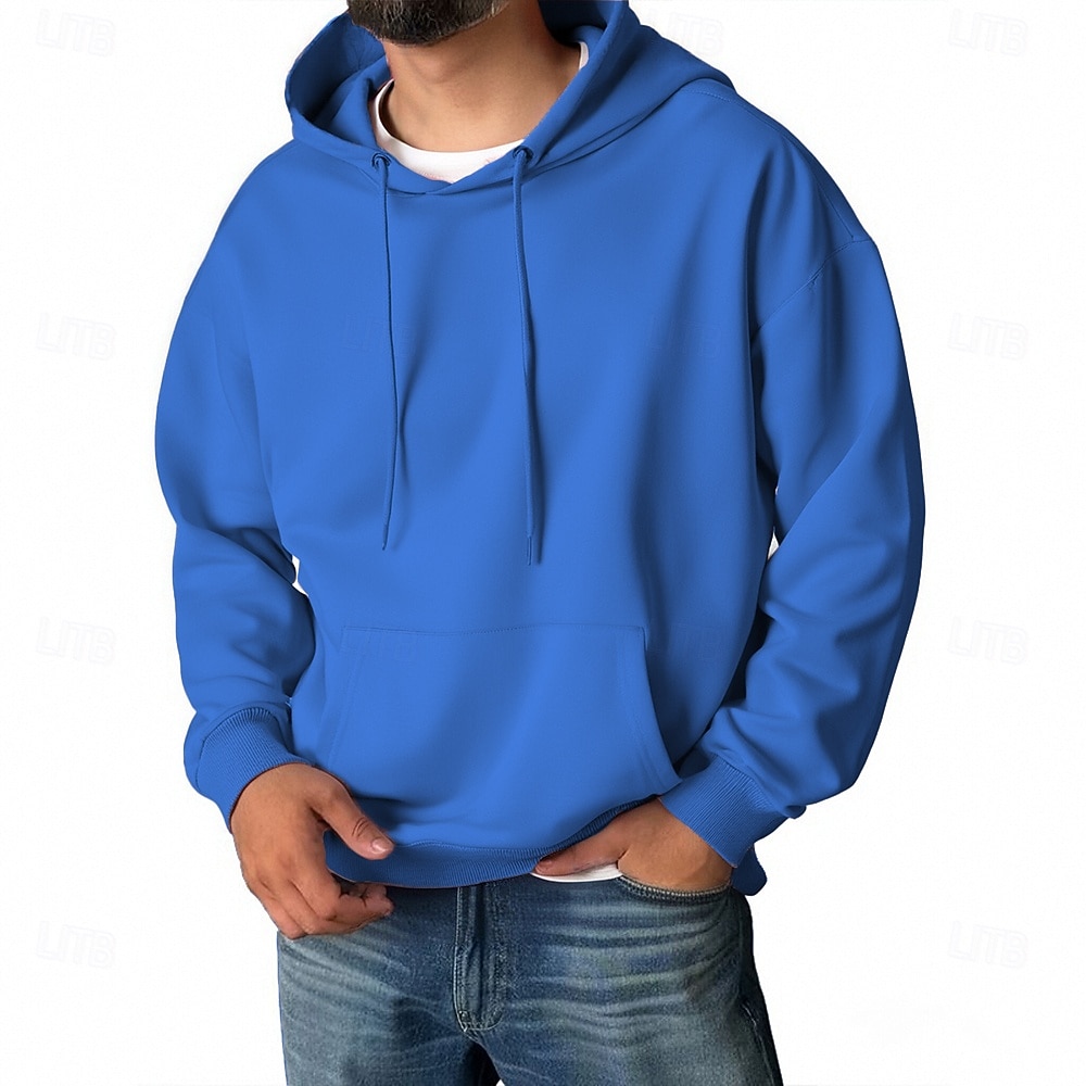 Per uomo Felpa con cappuccio Aalbicocca Blu denim Blu 1# Nero Bianco Con Cappuccio Semplice Tasca Sport & Outdoor Quotidiano Ferie Poliestere Streetwear Essenziale Casual Primavera Autunno del 2026 a $22.99 –P14