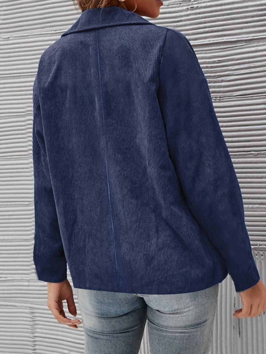 Γυναικεία Casual Jacket Άνετο Αναπνέει Τσέπη Κουμπιά Καθημερινό Σκέτο Διακοπές Δρόμος Causal Καθημερινά Ρούχα Μονόπετο Κανονικό Απορρίπτω Κανονικό Μακρυμάνικο Εξωτερικά ενδύματα Λευκό Θαλασσί Φούξια 2026 - $33.99 –P6