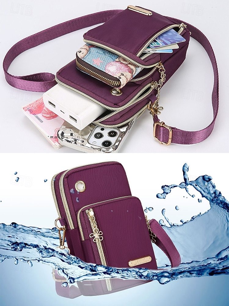 Sac à bandoulière imperméable pour femme avec design multi-poches, sac à main de voyage en nylon léger pour l'extérieur, le sport et l'utilisation quotidienne de 2026 ? $14.99 –P7