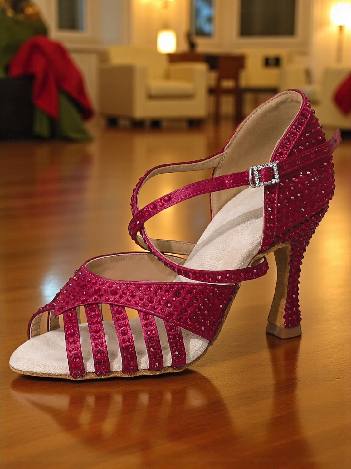 Groene danshakken met strass-bandjes voor dames - glinsterende sandalen in Gatsby-stijl voor balzalen en feestjes 2026 - $69.99 –P3