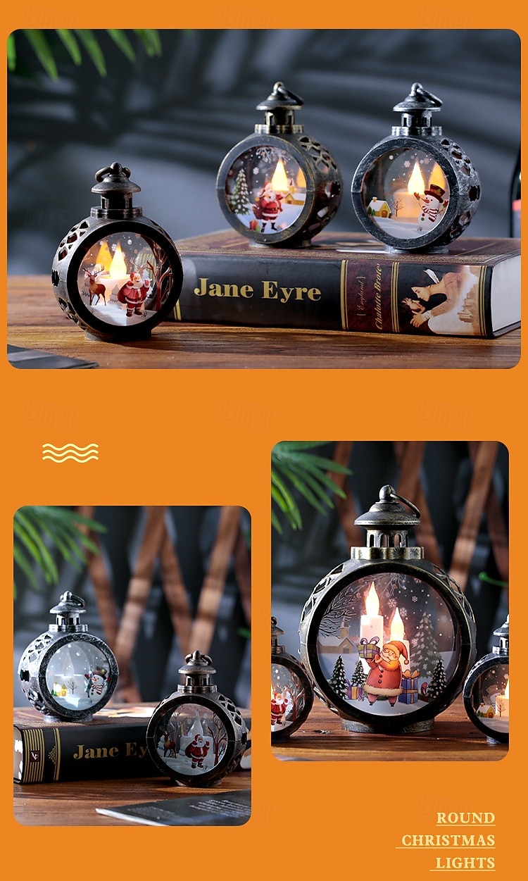 1 Pc large 23 * 17CM Christmas retro handheld light LED electronic candle light showcase desktop decoration ornament light AAA battery 2025 - CAD $12.99 –P4