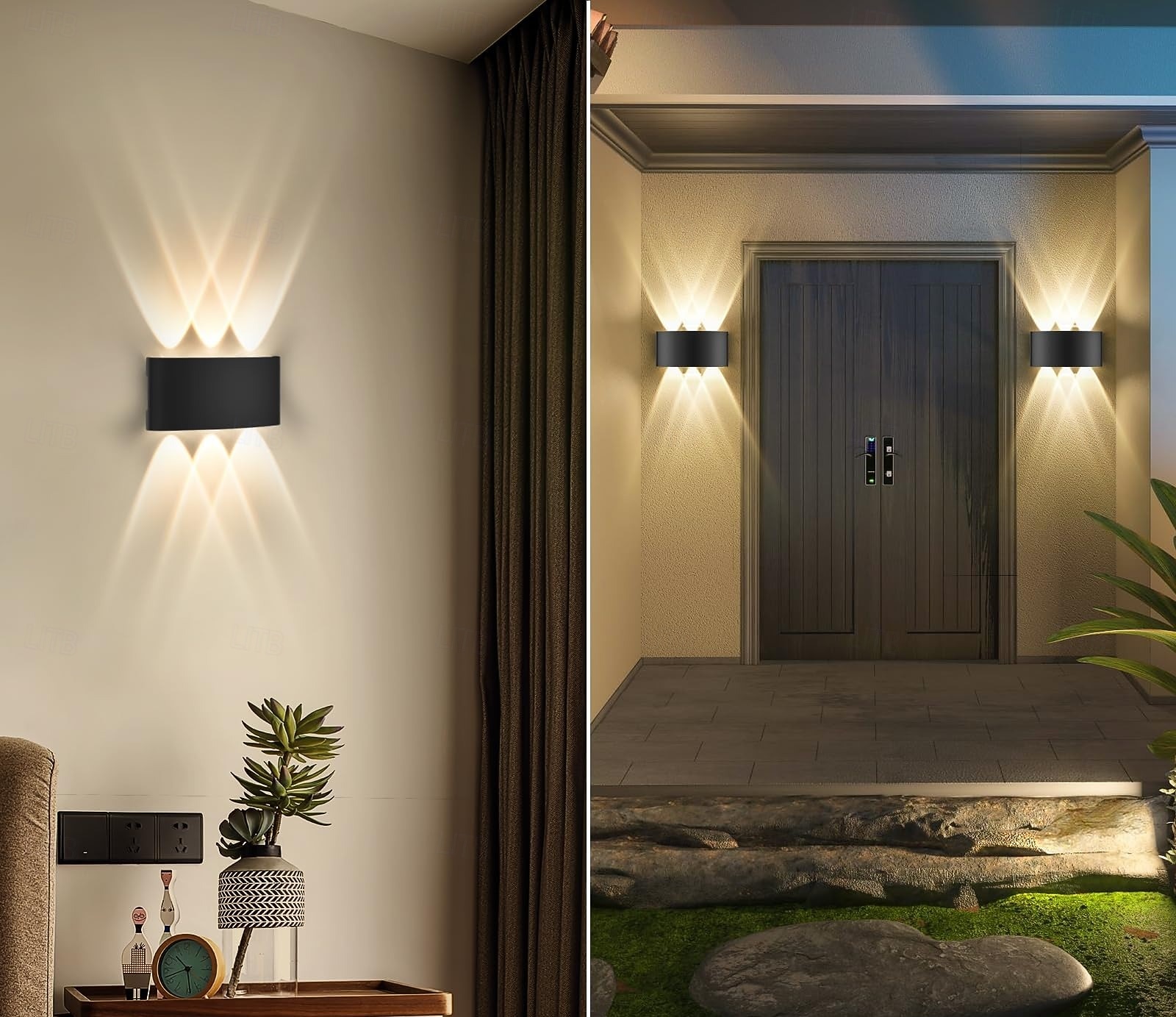 3-свет 17см светодиодные настенные светильники геометрический дизайн водонепроницаемые наружные настенные светильники современный минималистский стиль алюминий гостиная спальня коридор настенный светильник ip65 85-265v 2025 - $33.99 –P4