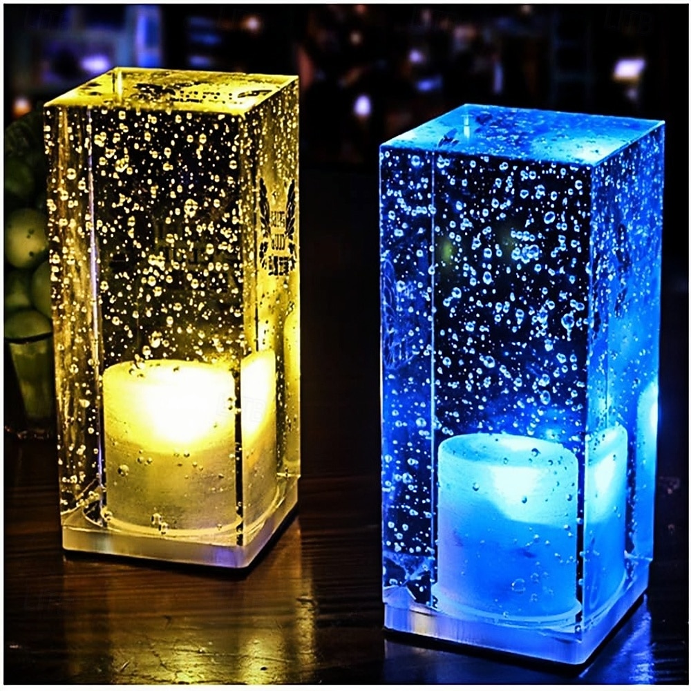 Lampada da tavolo a bolle di cristallo acrilico a led, creativa, personalizzata, per ristorante, atmosfera KTV, lampada da comodino, piccola luce notturna, lampada da tavolo decorativa, ricarica USB, del 2025 a $27.99 –P5