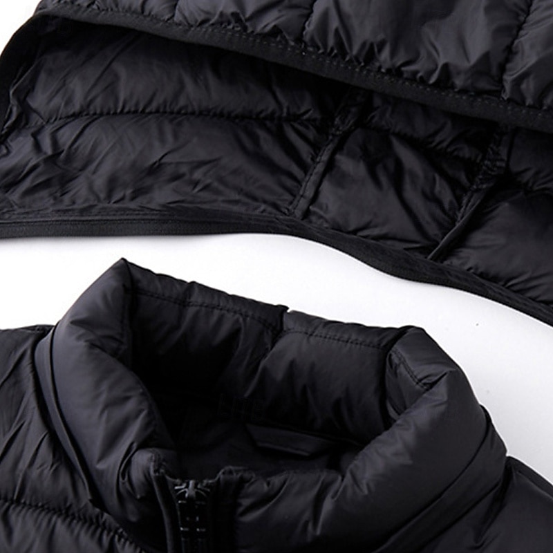 Herren Steppweste Weste Gilet Urlaub Täglich Date Mode Lässig Herbst Winter Tasche Nylon Warm Bequem Einfarbig Reisverschluss Mit Kapuze Normale Passform Schwarz Burgunderrot Armeegrün Dunkelblau 2025 - $44.99 –P3