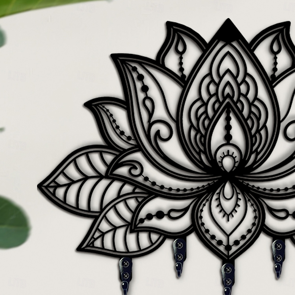 nástěnný držák na klíče s motivem lotosu, teplá bytová dekorace, kovový háček na klíče od vchodových dveří, kuchyně, kanceláře nebo auta, organizér do domácnosti v retro stylu 2026 - $10.99 –P8