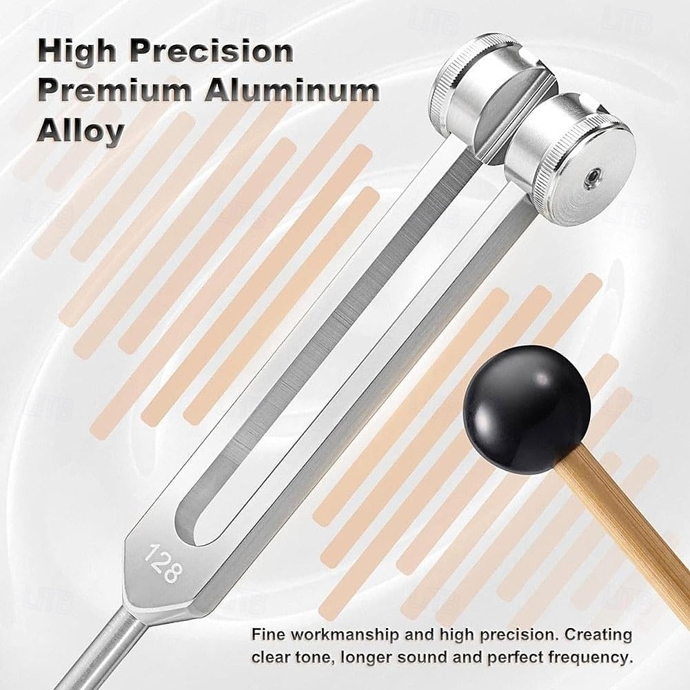 128 Hz The Healing Instrument, Aluminum Alloy Sensory Tuning Fork Set with Silicone Hammer, Cleaning Cloth & Storage Bag, Sound Therapy Yoga and Meditation Accessories 2026 - $16.99 –P3