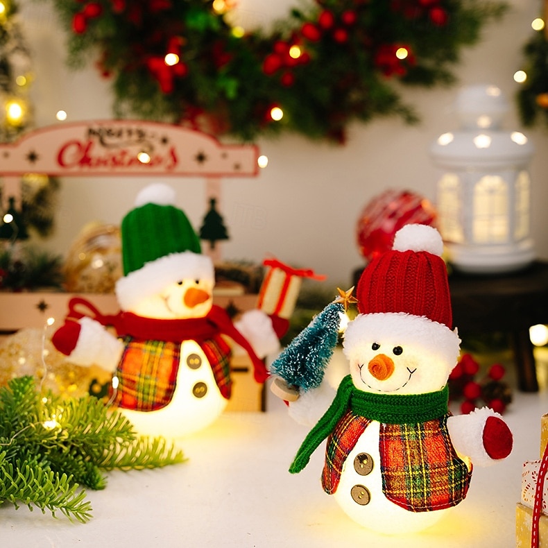 Christmas LED luminous snowman figurine indoor bedroom living room dining room study desk decoration light 8.27Inch 2025 - CAD $11.99 –P2