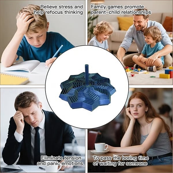 Расширьте сенсорную игрушку-звездочку для снятия стресса в форме шестиугольной звезды с ручкой, напечатанную на 3D-принтере, спиралевидный дизайн в виде сот для концентрации и снятия беспокойства. 2026 - $13.99 –P6