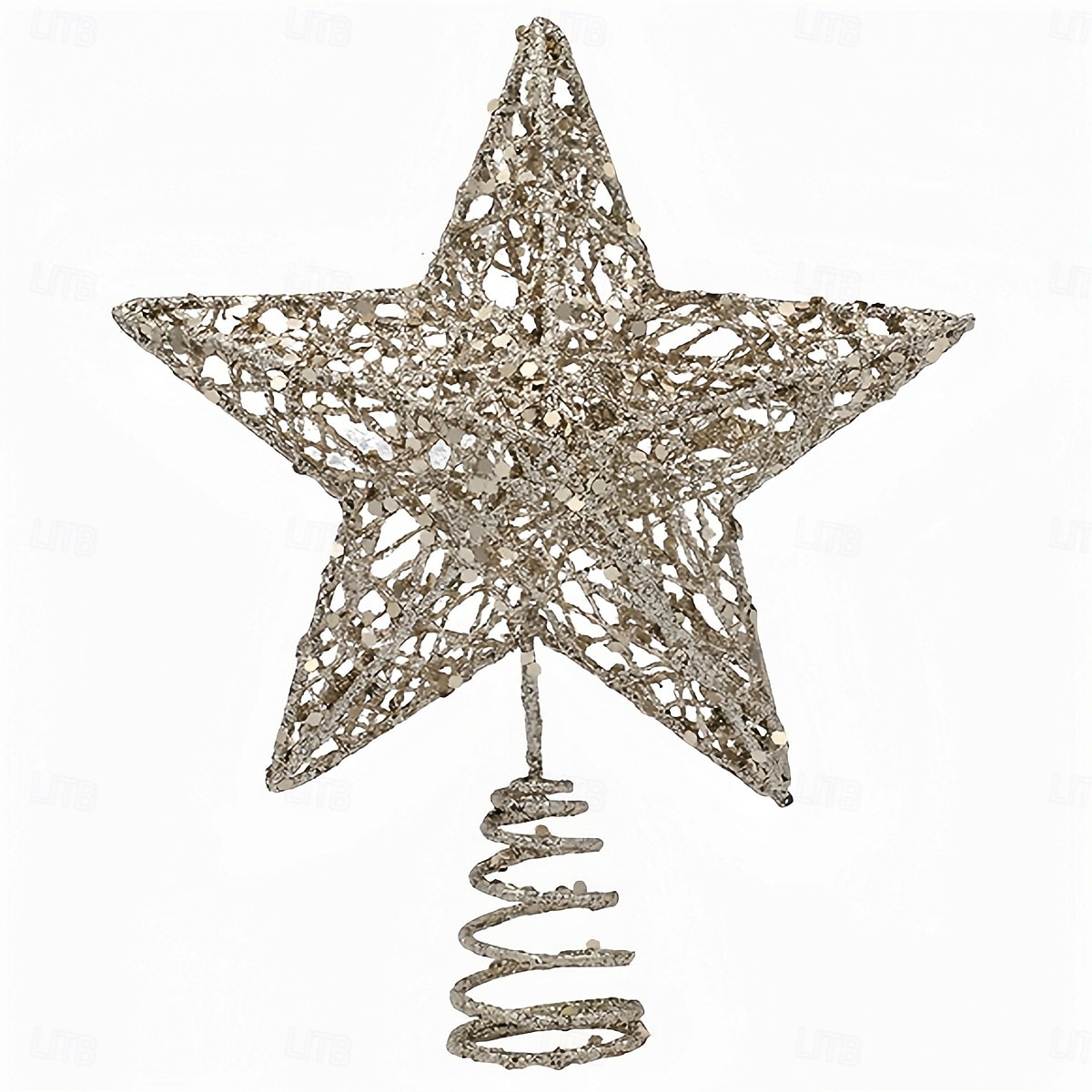 Puntale per albero di Natale con stella e luce a LED, stella a cinque punte in ferro 3D con glitter, decorazione per albero da appendere, regalo per decorazioni natalizie da tavolo per la casa del 2025 a $6.99 –P3