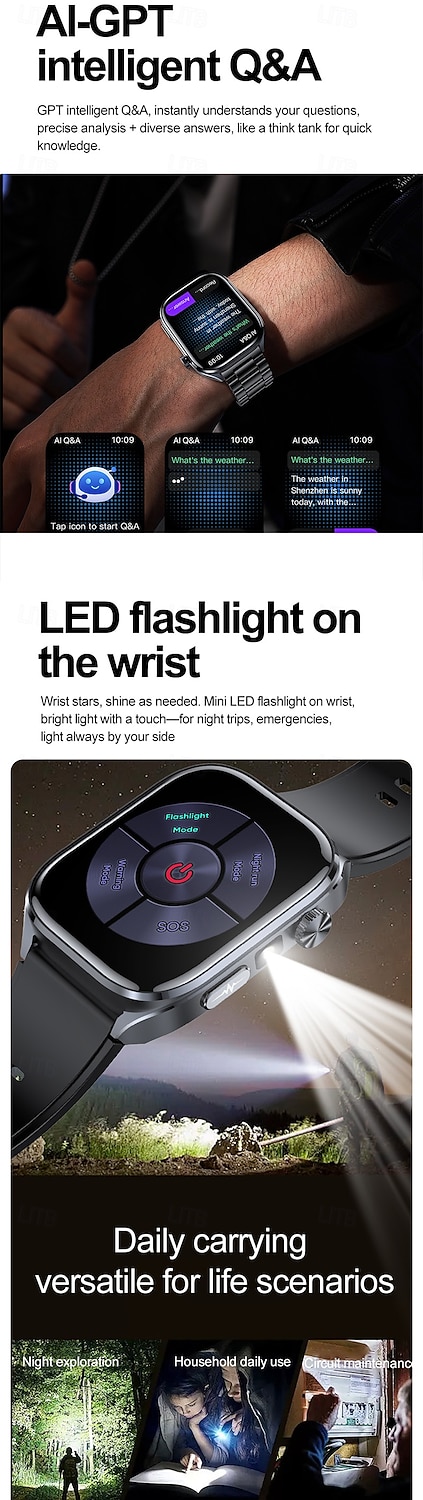 iMosi ET572 Relógio inteligente 2 polegada Relógio inteligente Bluetooth ECG + PPG Monitoramento de temperatura Podômetro Compatível com Android iOS Feminino Masculino Suspensão Longa Chamadas com de 2025 por $51.99 –P4