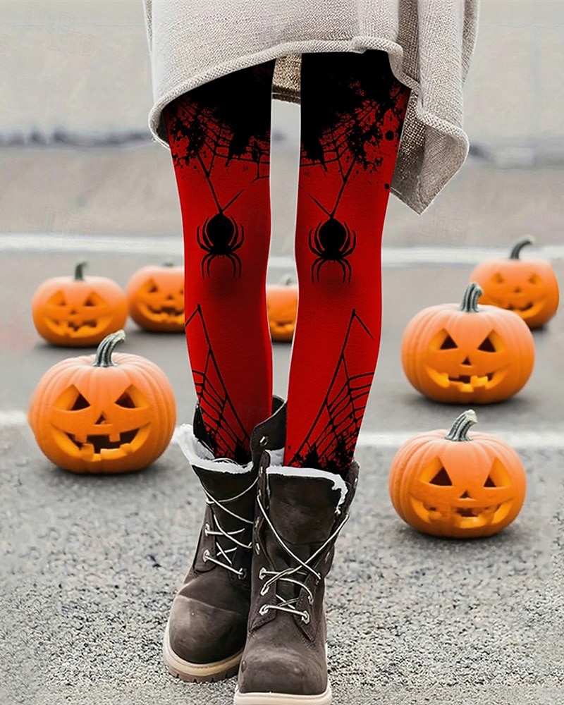 Per donna Leggings Leggings comodi Essenziale Casual Lunghezza intera Vita AltaPantsHalloween Grafico Stampa Calore Termico Confortevole Elasticizzato Vacanza Casuale Quotidiano Rosso Autunno Inverno del 2025 a $21.99 –P1