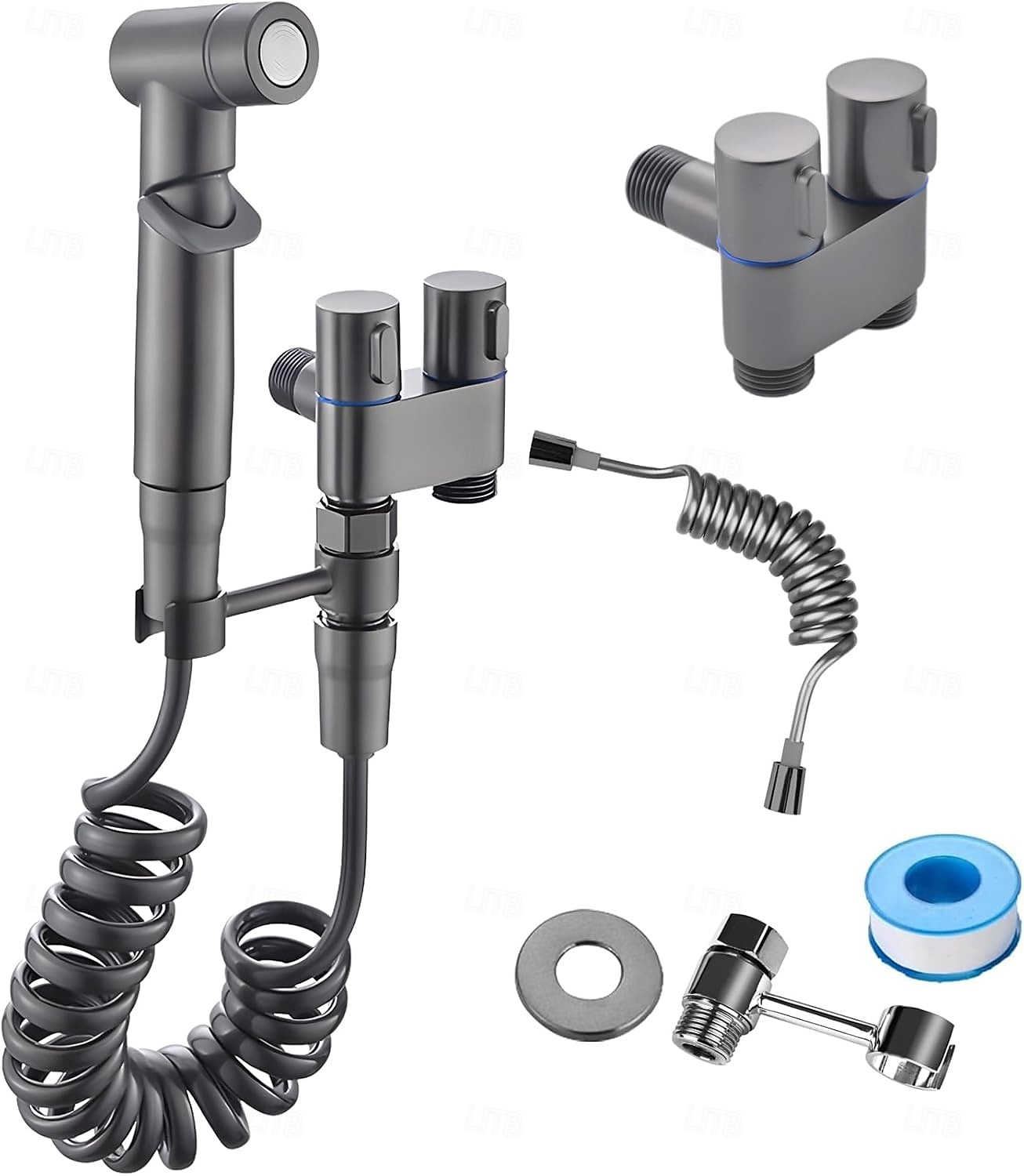 Handheld Bidet Sprayer for Toilet,1-In-2-Out Dual Control Valve,Mini Toilet Faucet Sprayer Kit Butt Washer,Hand Shower Bidet Attachment for Washing Machine and Toilet 2026 - E£1931.52 –P10