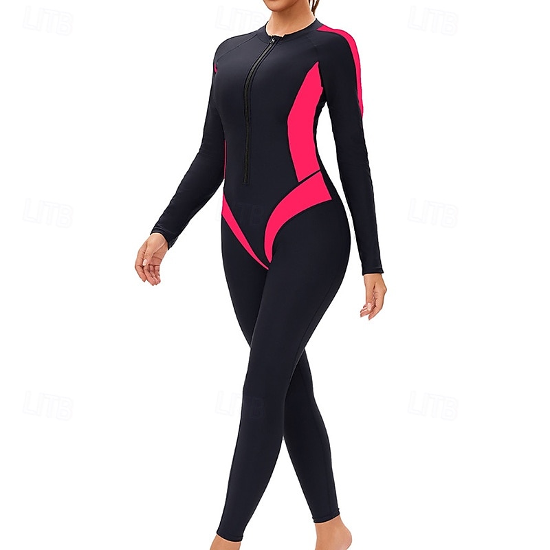 2026年 女性用 ラッシュガード 全身水着 ダイブスキンスーツ パッチワーク UPF50+ 速乾性 高弾性 長袖 スイムウェア サーフィン 潜水 シュノーケリング 夏  コレクション – $50.99 –P10