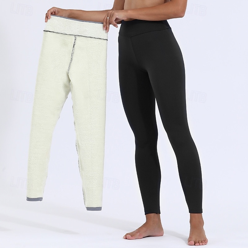 Per donna Leggings Fodera in pile accogliente Casual Lunghezza intera Misura del girovita medio Semplice Elastico in vita Calore Termico Elasticizzato Vacanza Streetwear Casual Rosso violaceo Grigio del 2025 a $22.99 –P4